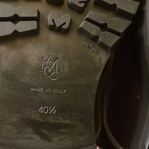 FINAL SALE‼️Alexander McQueen Velvet Zip Biker Boots Brown size 10.5 Women - Picture 6 of 9